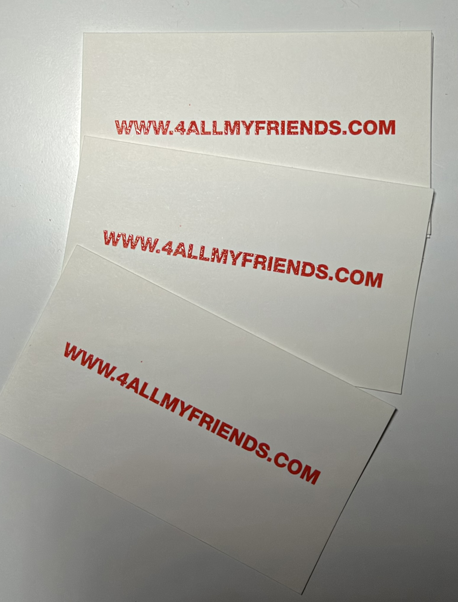 Printed 4allmyfriends business cards