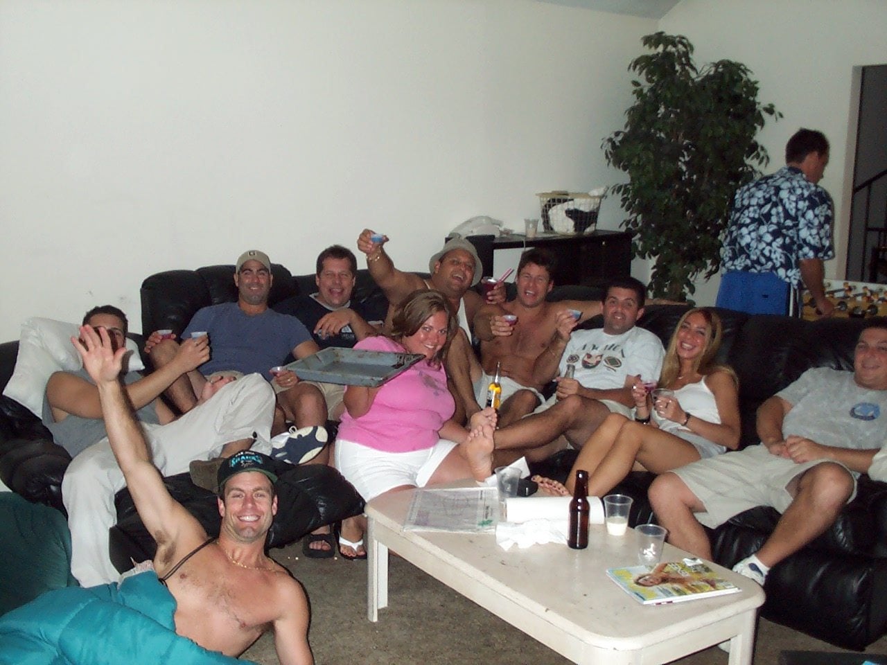 Friends on the pool deck